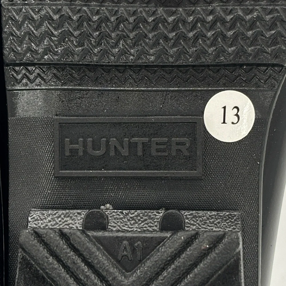 Hunter Original Gloss Chelsea Ankle Boots Black Kids Size 13 Rubber Waterproof